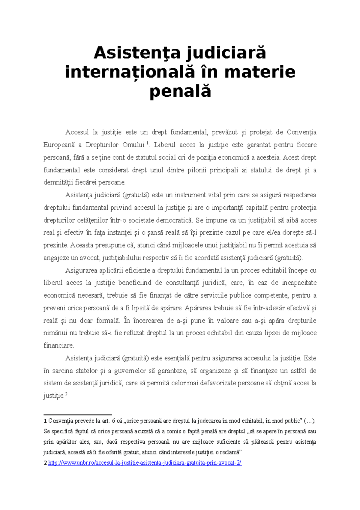 Asistenta judiciara internaionala in ma Asistenţa judiciară