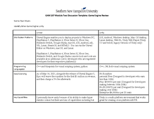 GAM 207 Module Two Discussion - ” It allows you to distribute ...