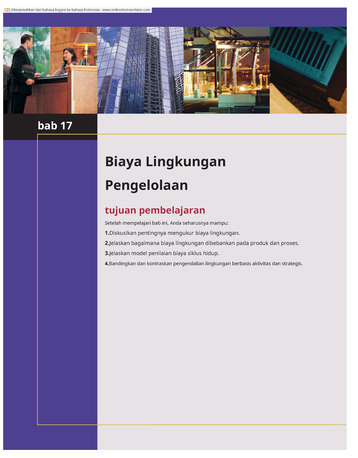 Chapter 17 Environmental Management - Bab 17 Biaya Lingkungan ...