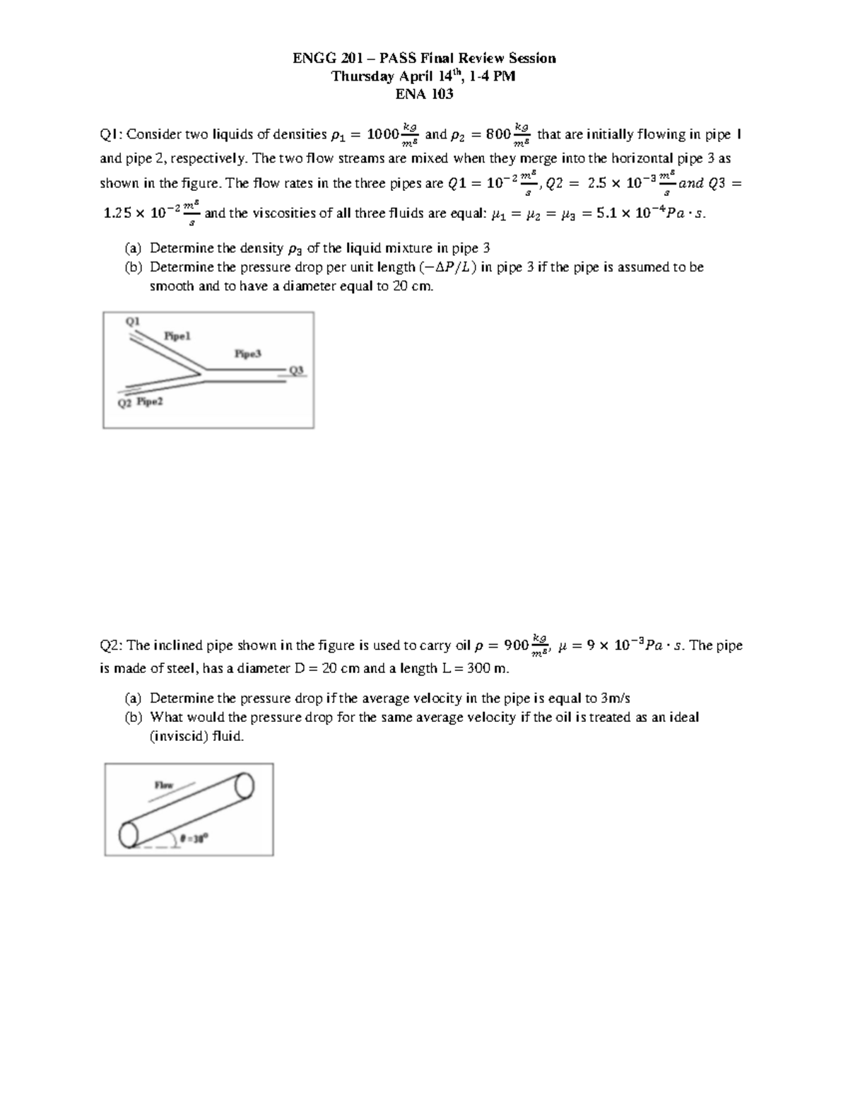 ENGG 201 Final Review Key W22 - ENGG 201 – PASS Final Review Session ...