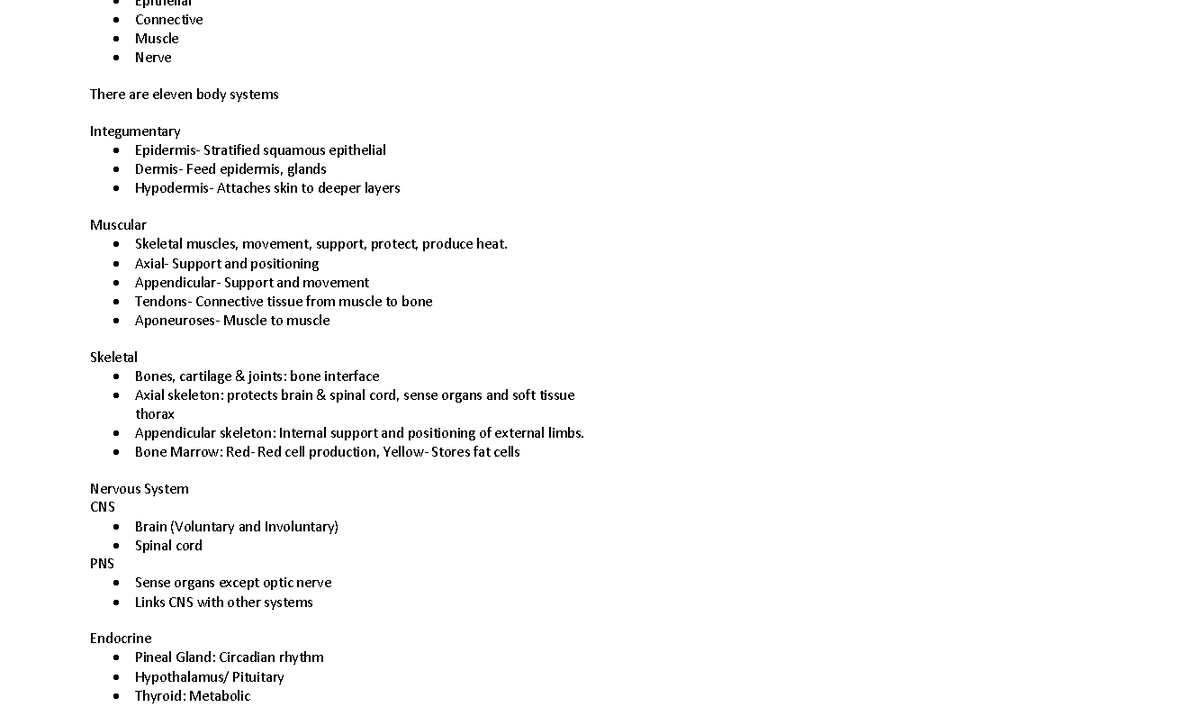 Biosci 107 notes pdf all topics - Epithelial Connective Muscle Nerve ...
