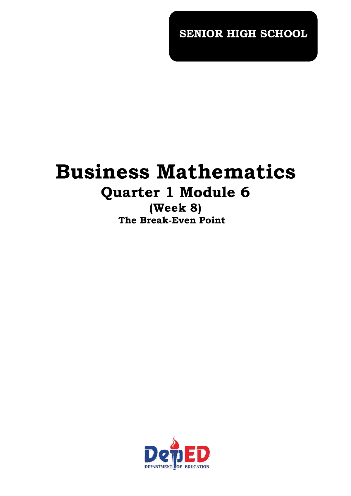 6 Q1 Bus Math - Business Mathematics Module 3 For First Quarter - I ...