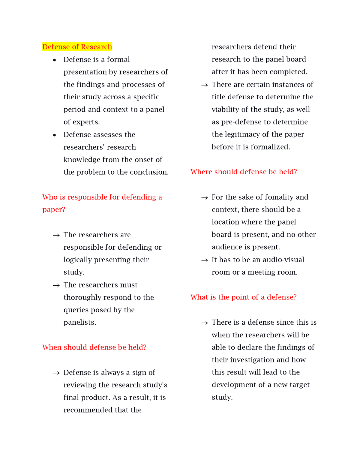 research defense questions pdf