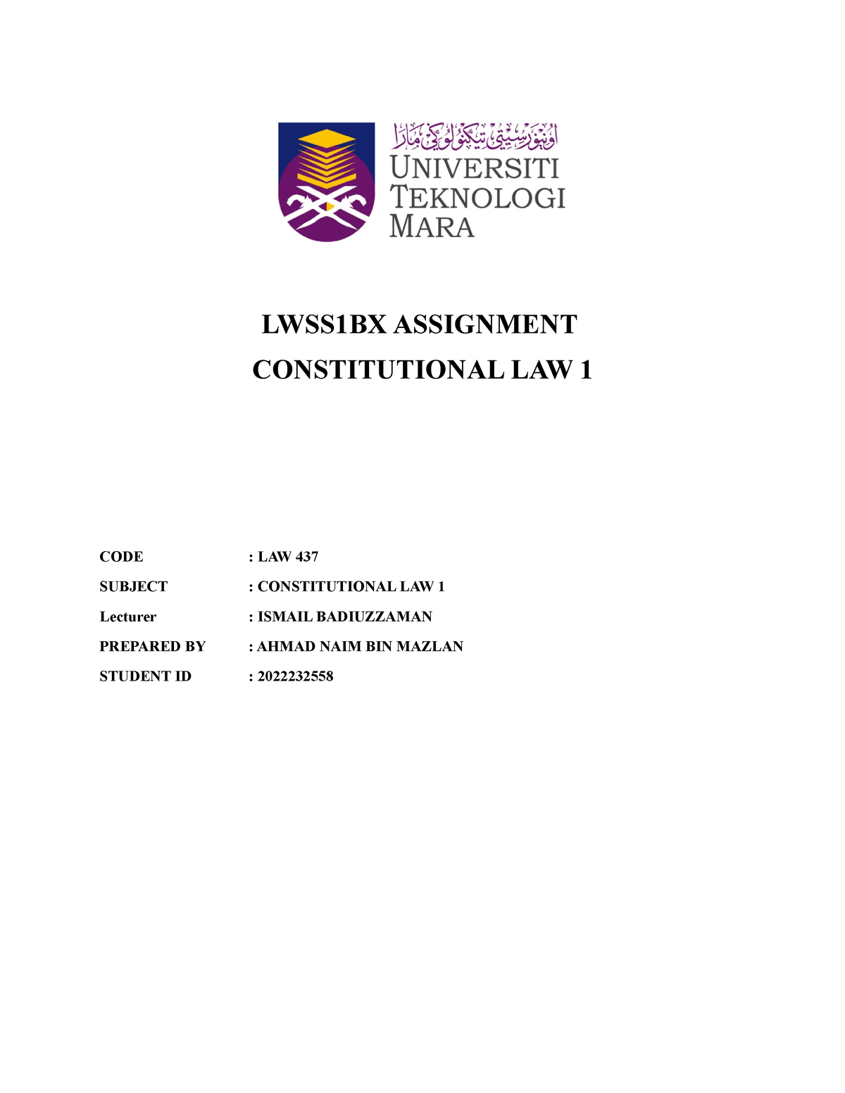 law 445 assignment