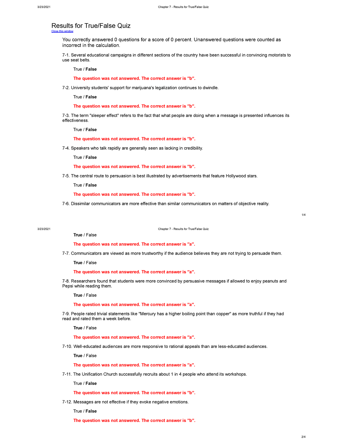 assignment chapter 7 true false quiz (practice)