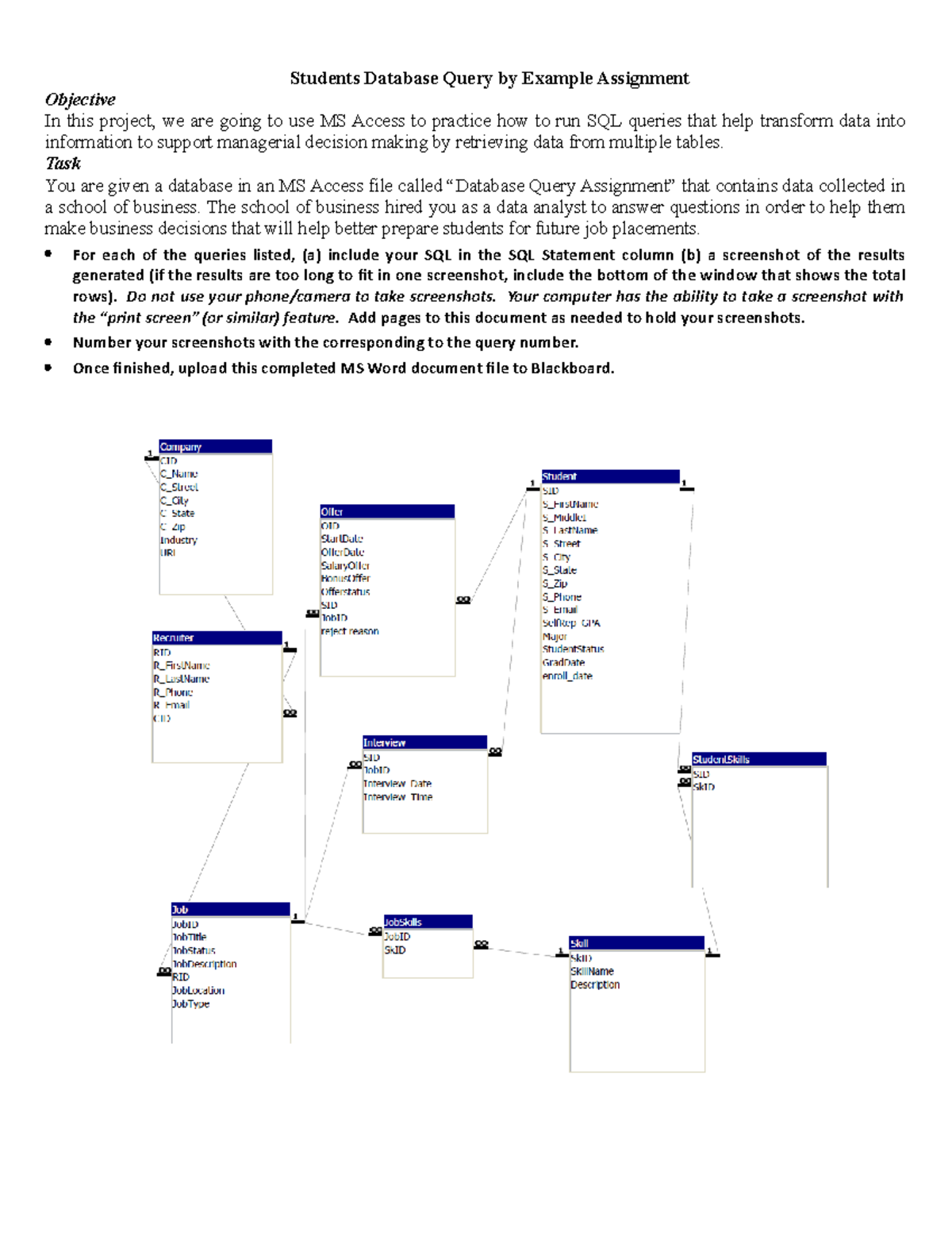 Query By Example Assignment - Students Database Query by Example ...
