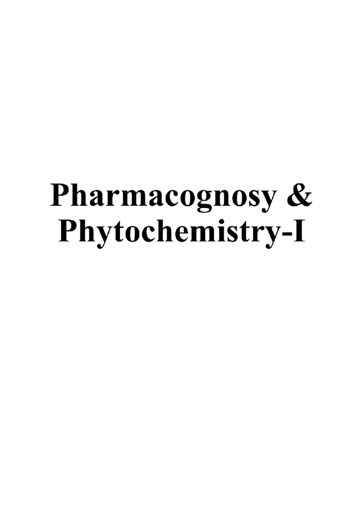 Standard Cognosy-1 U-1 Notes - Pharmacy - Studocu