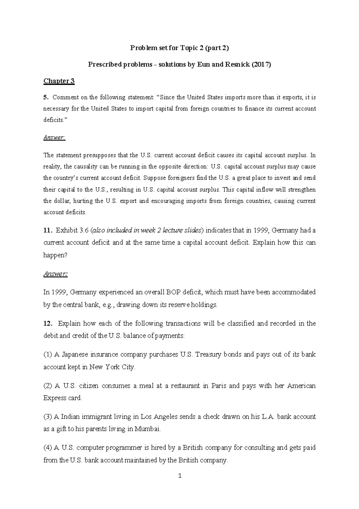 Topic 2 Part 2 Problems Set Solutions - Problem set for Topic 2 (part 2 ...
