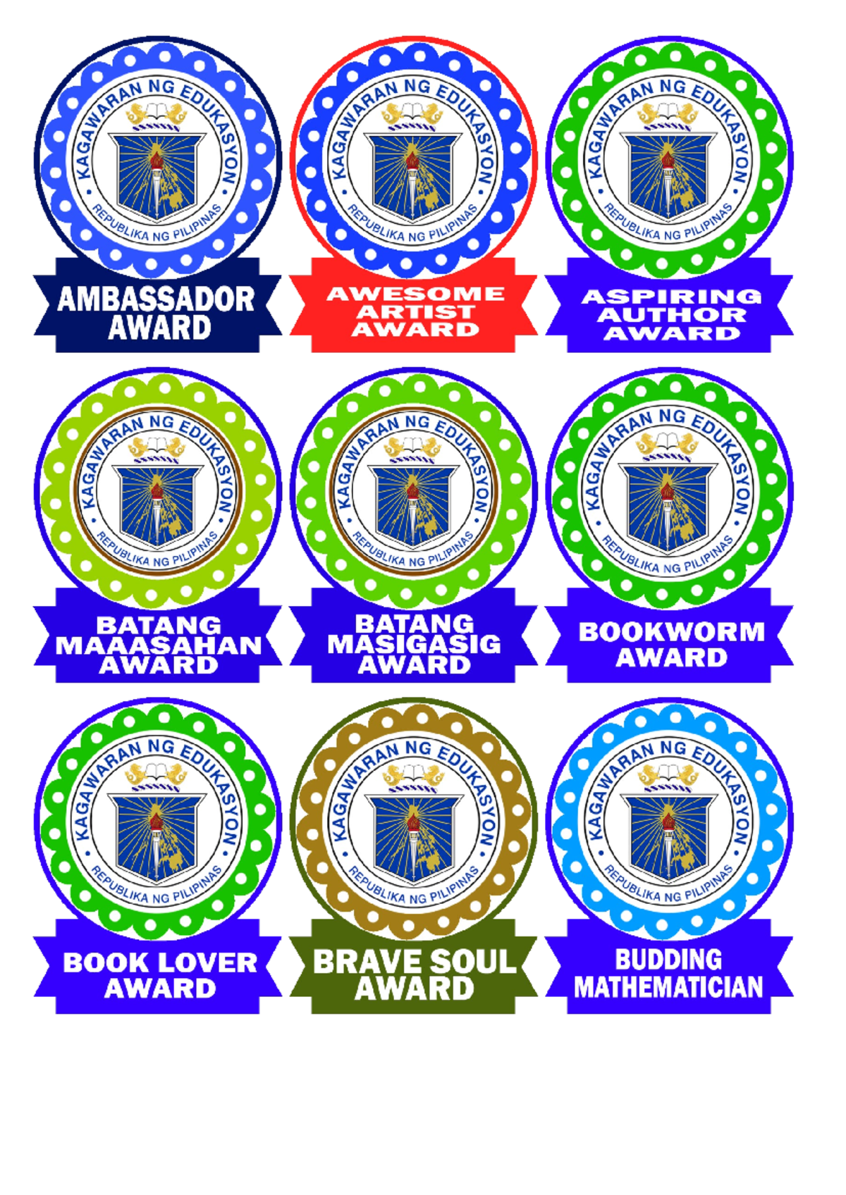 Lower Grades award Ribbon Heads - Batchelor of Science in Secondary ...