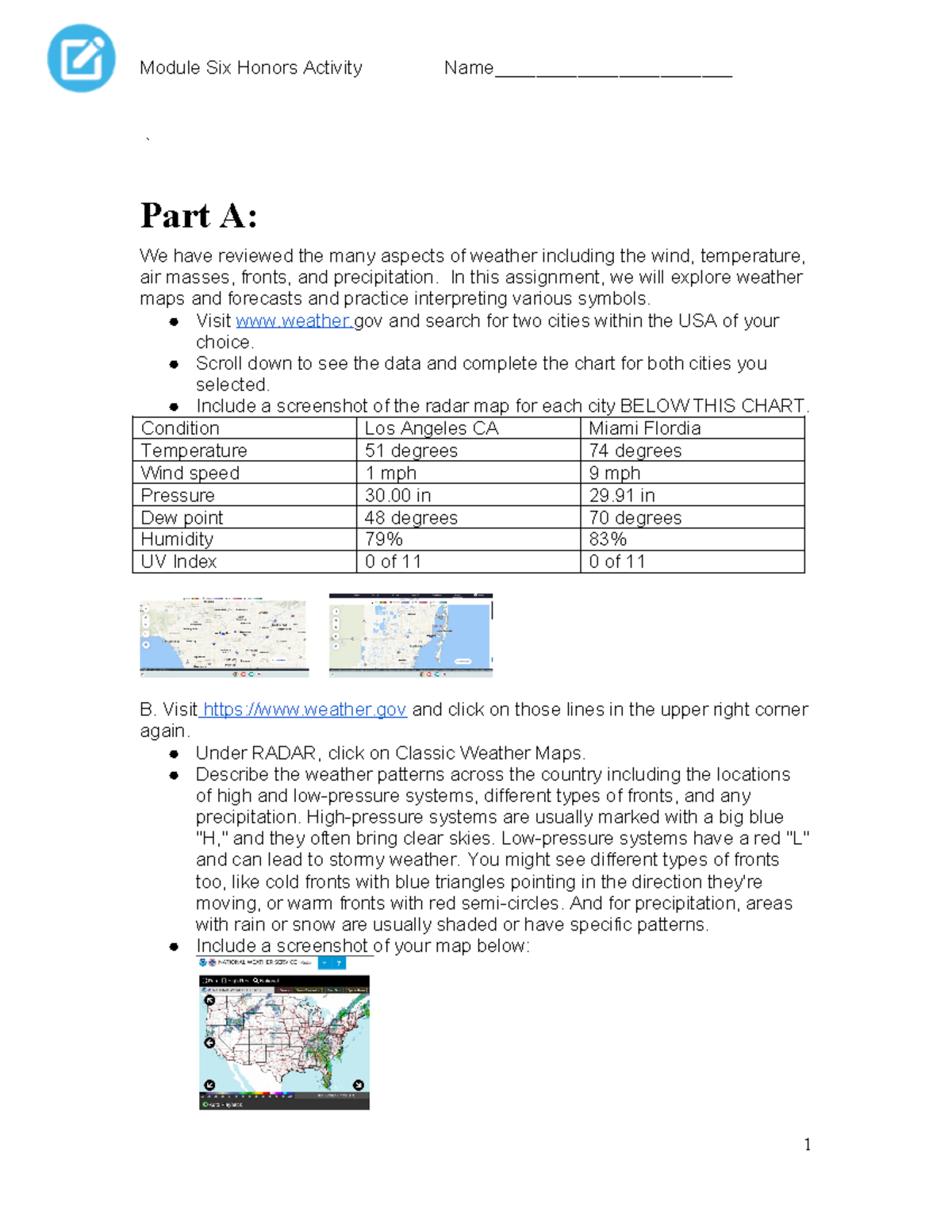 module six honors assignment