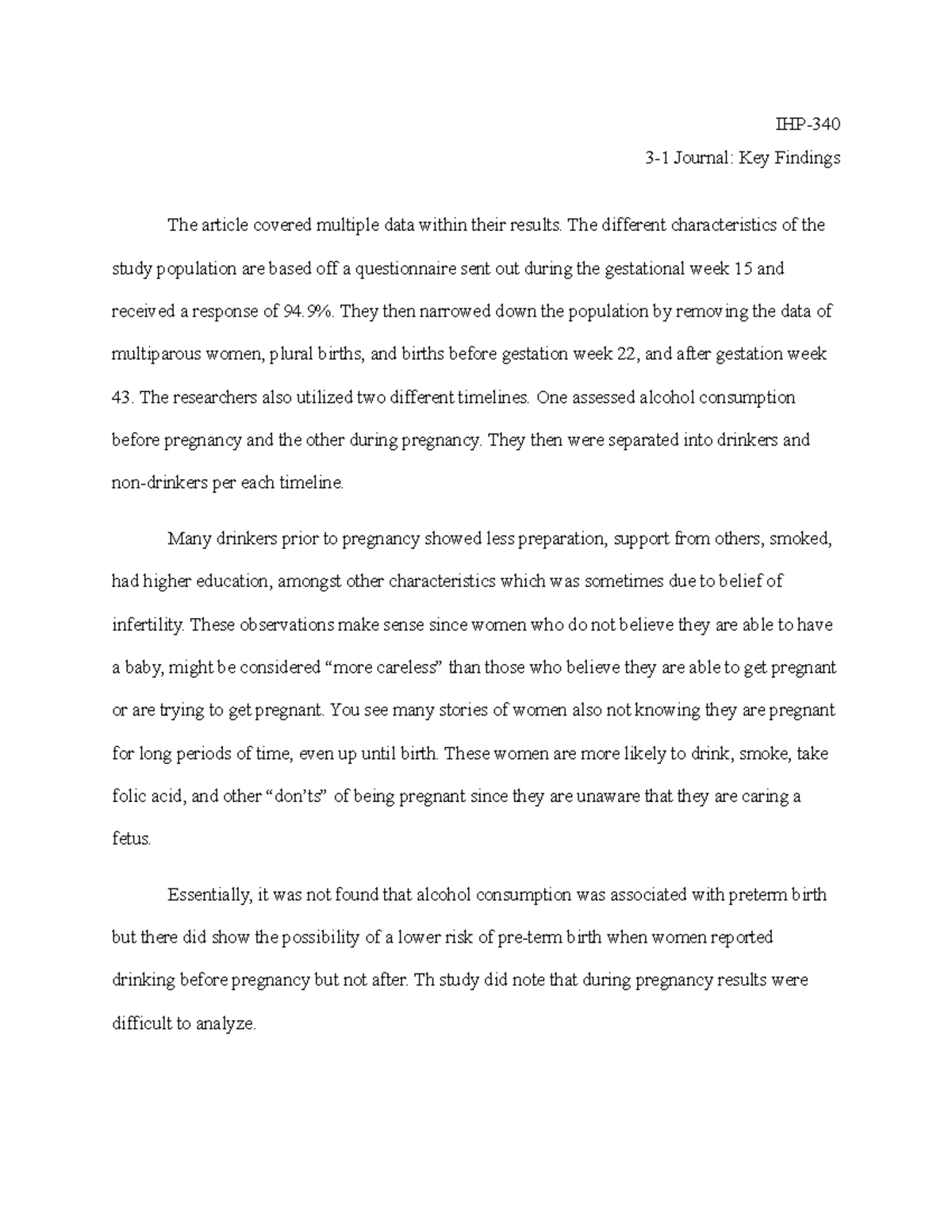 3-1 Journal Key Findings - IHP- 3-1 Journal: Key Findings The article ...