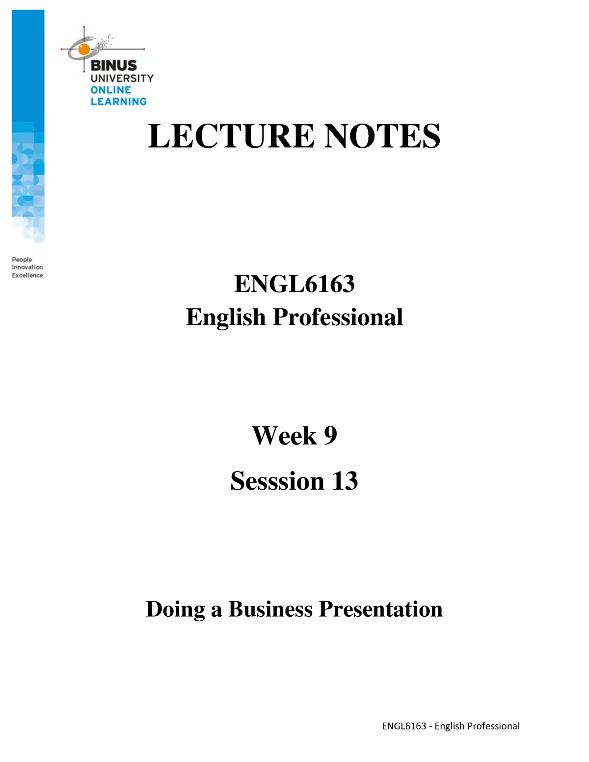 business language and presentation notes