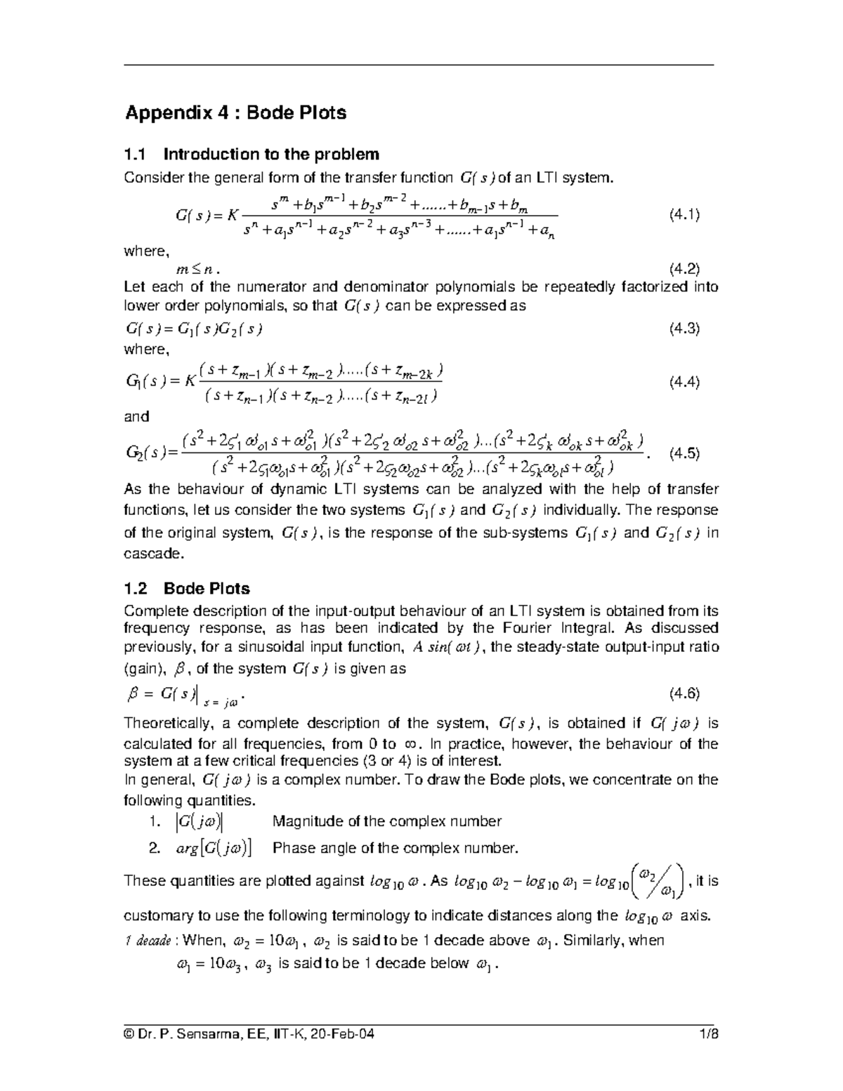 Bode - Lecture notes 1-3 - - Studocu