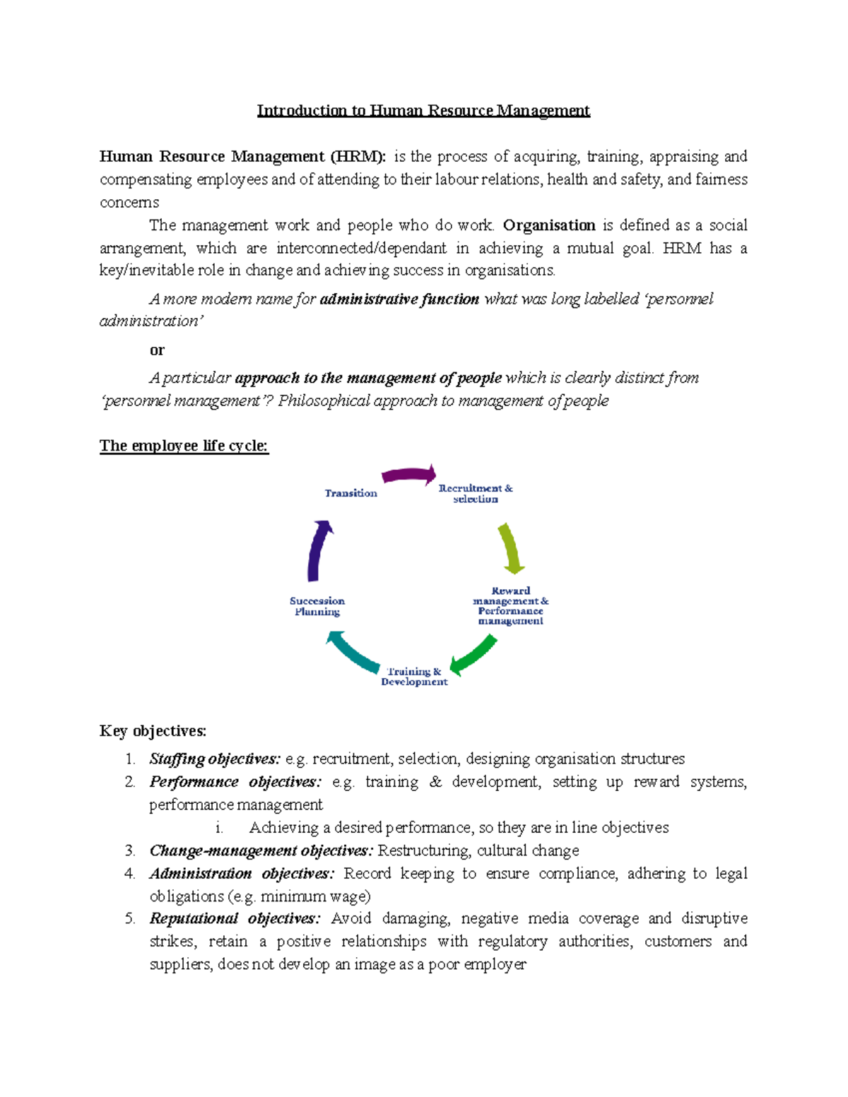 Lecture 1 Introduction to HRM - Introduction to Human Resource ...