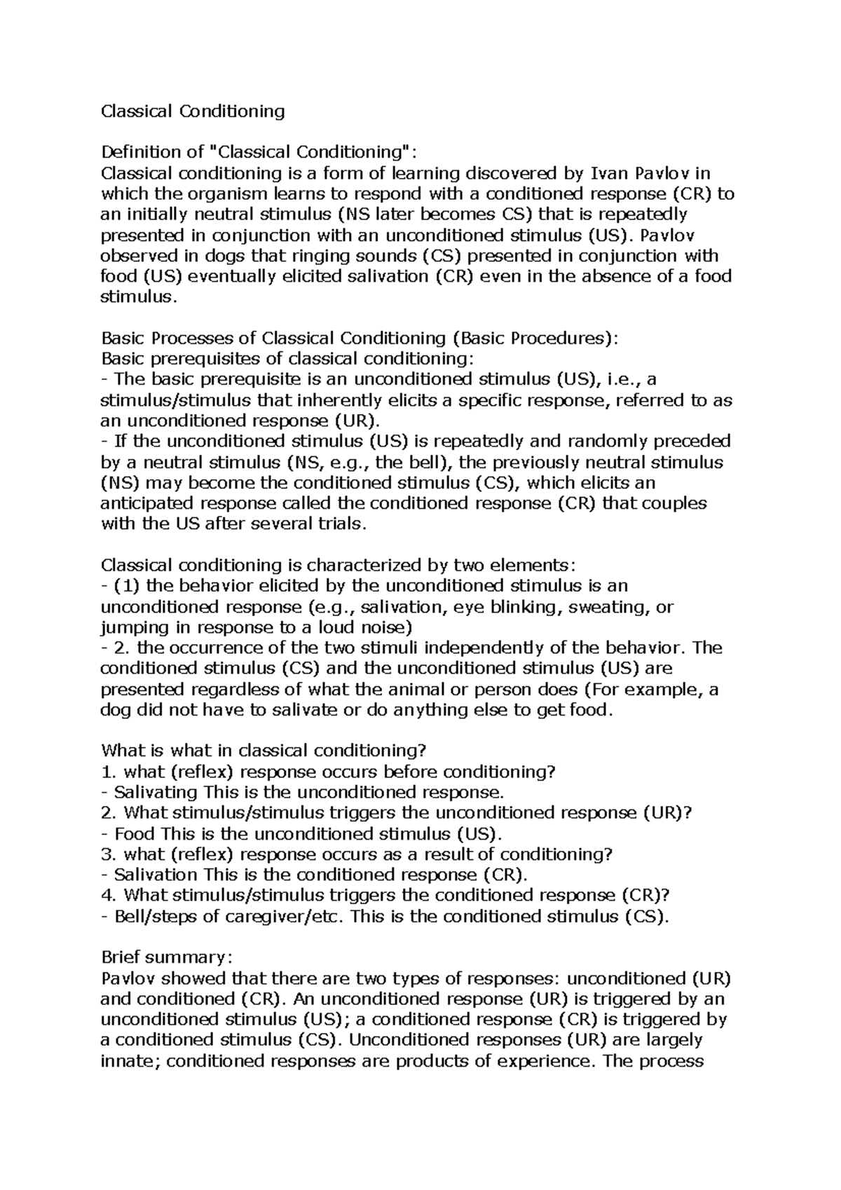 Classical Conditioning Classical Conditioning Definition of