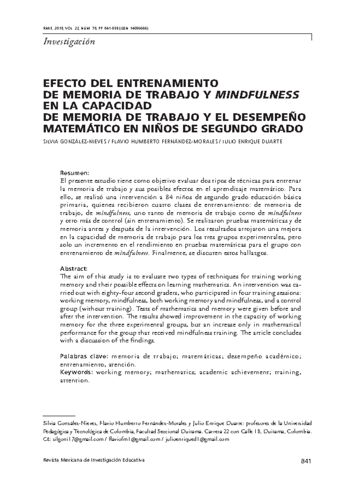 1405 6666 rmie 23 78 841 - Revista Mexicana de Investigación Educativa ...