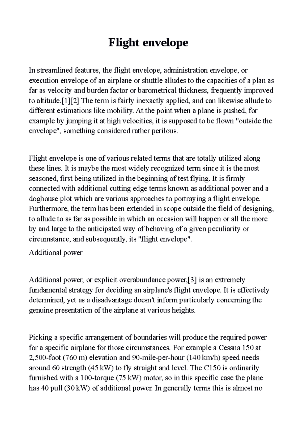 Flight envelope - Ifah - Flight envelope In streamlined features, the ...