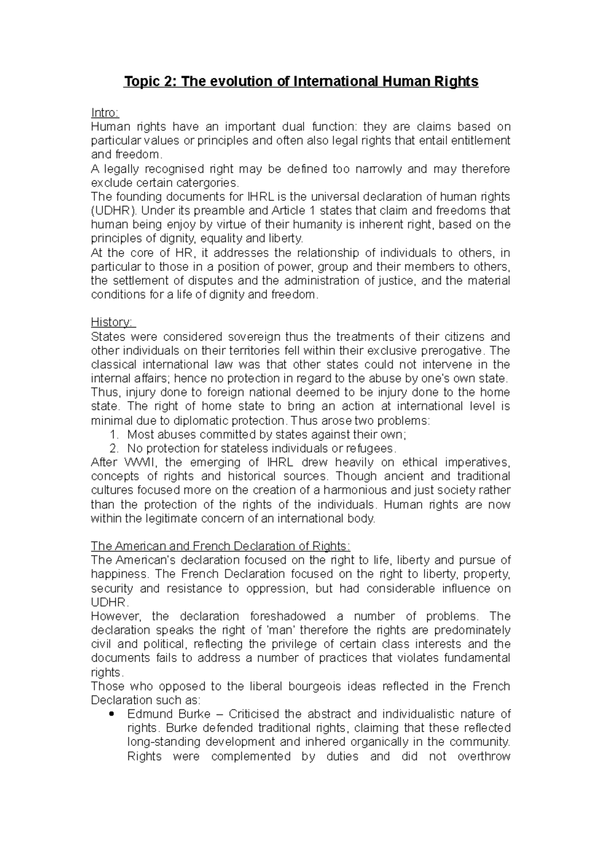 Topic 2 - Lecture notes 2 - Topic 2: The evolution of International ...