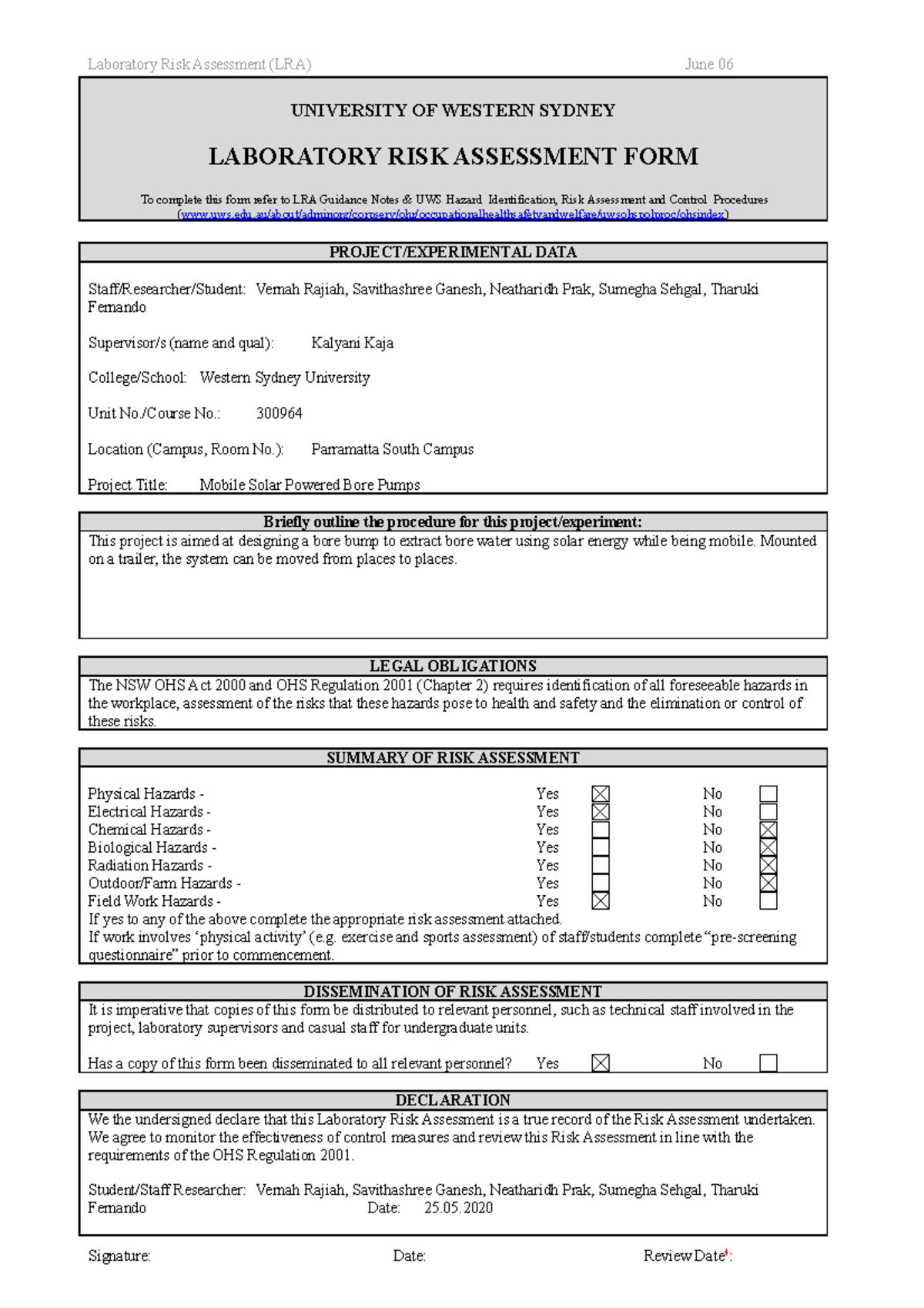 risk-assessment-form-university-of-western-sydney-laboratory-risk