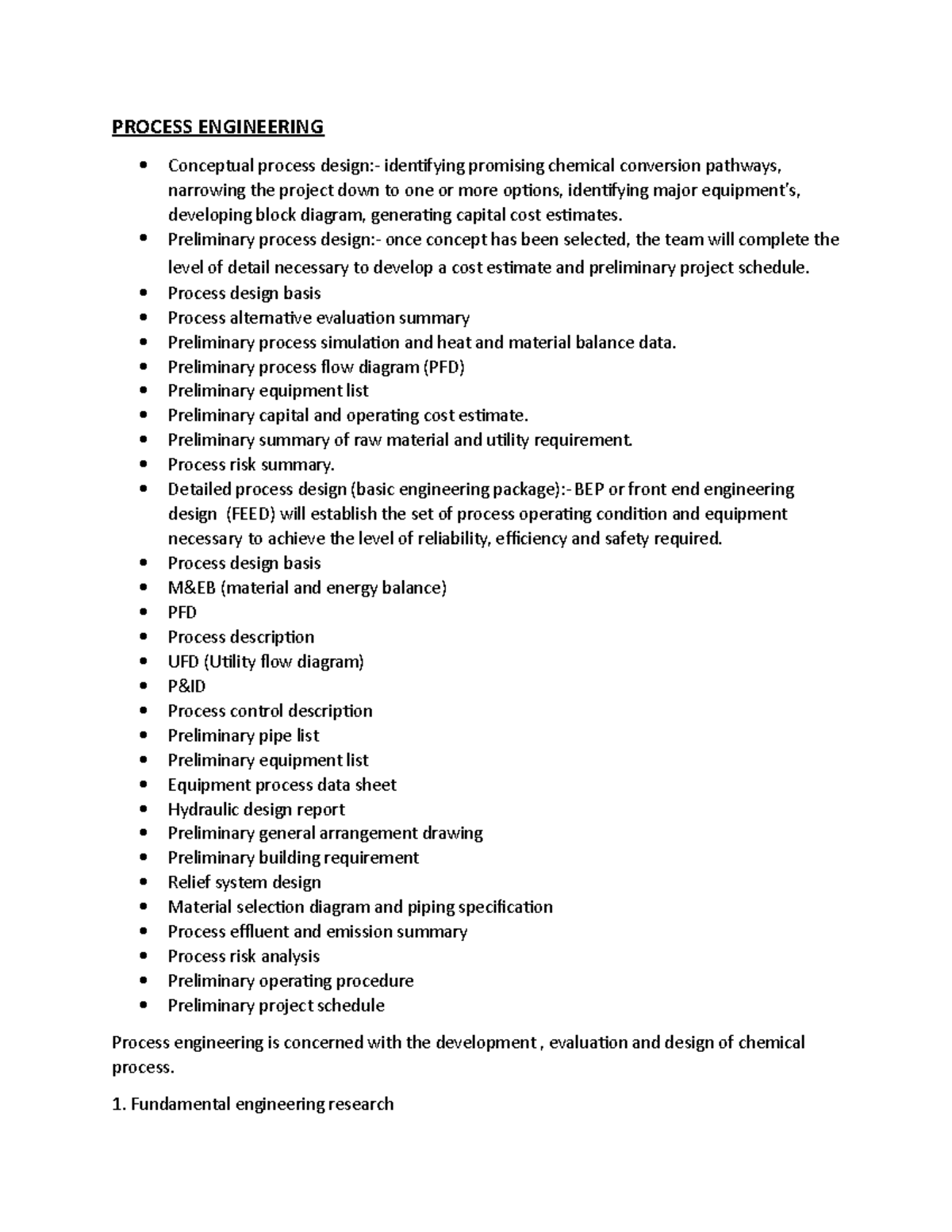Process engineering - It's a lecture note - PROCESS ENGINEERING ...