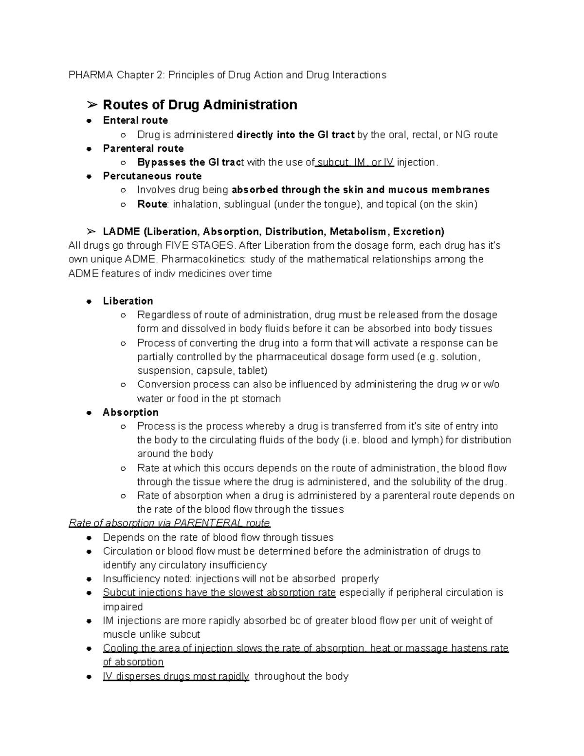 Pharma Chapter 2 Principles of Drug Action and Drug Interactions LVN ...