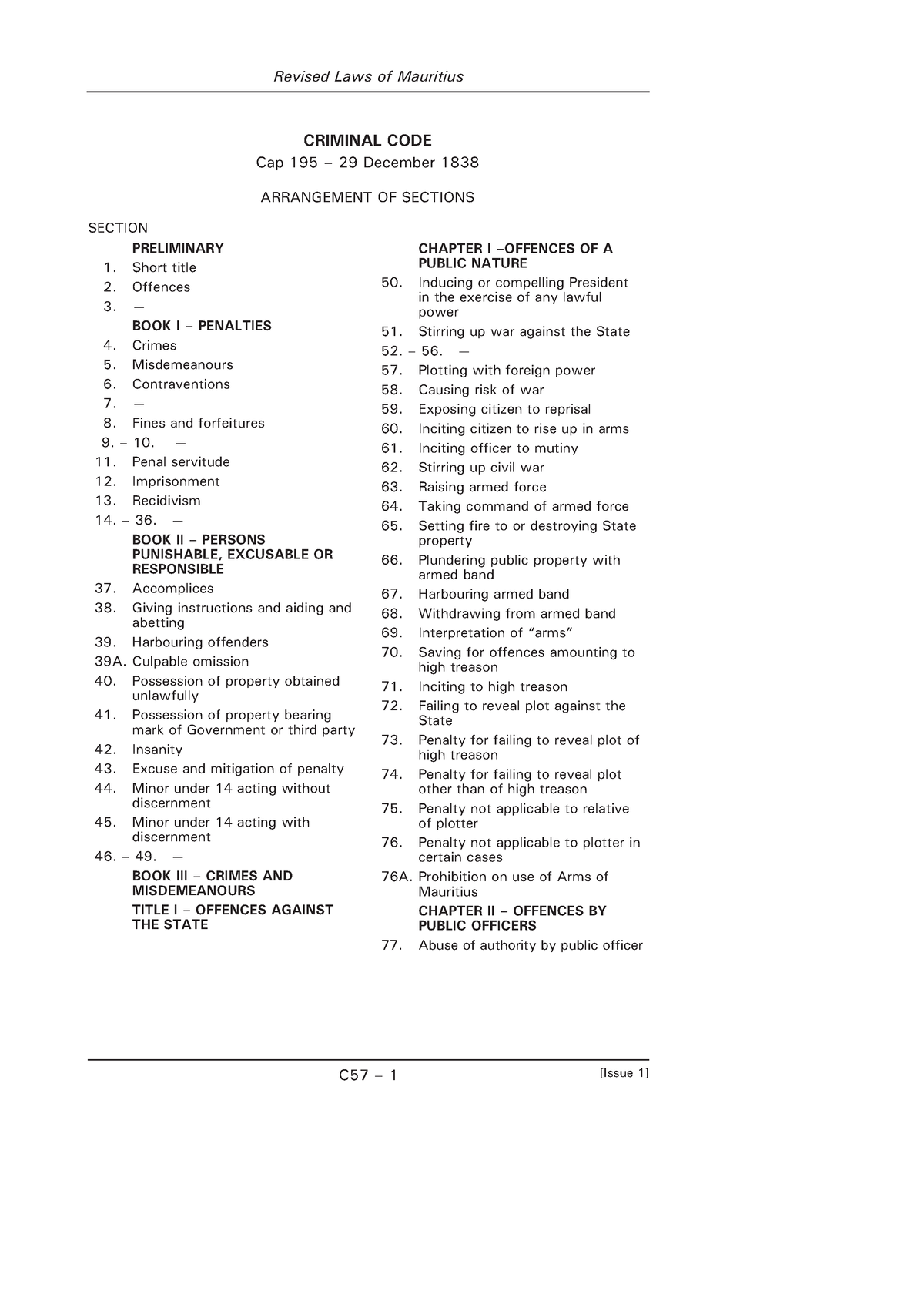 criminal-code-cap-195-important-materials-revised-laws-of-mauritius