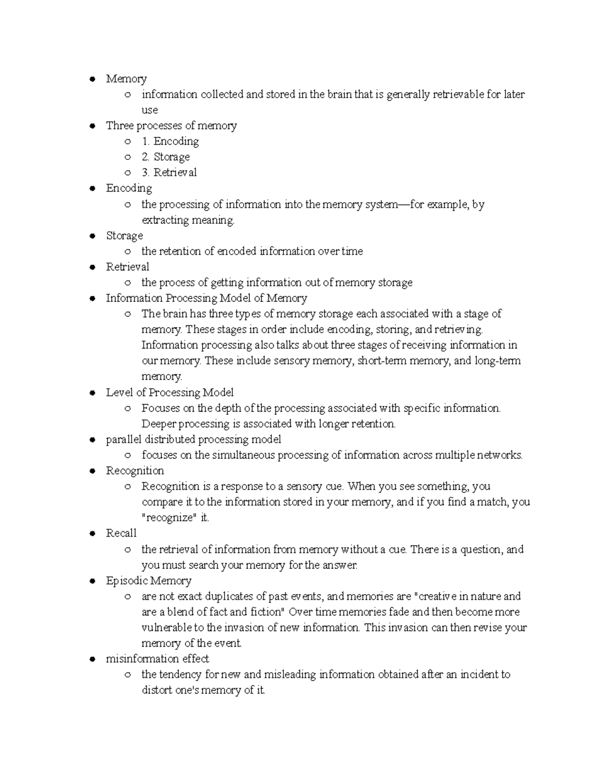 Chapter 8 Memory Memory Information Collected And Stored In The Brain