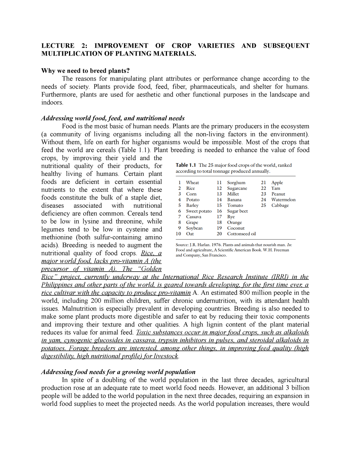 improvement-of-crop-varieties-and-subsequent-multiplication-of-planting