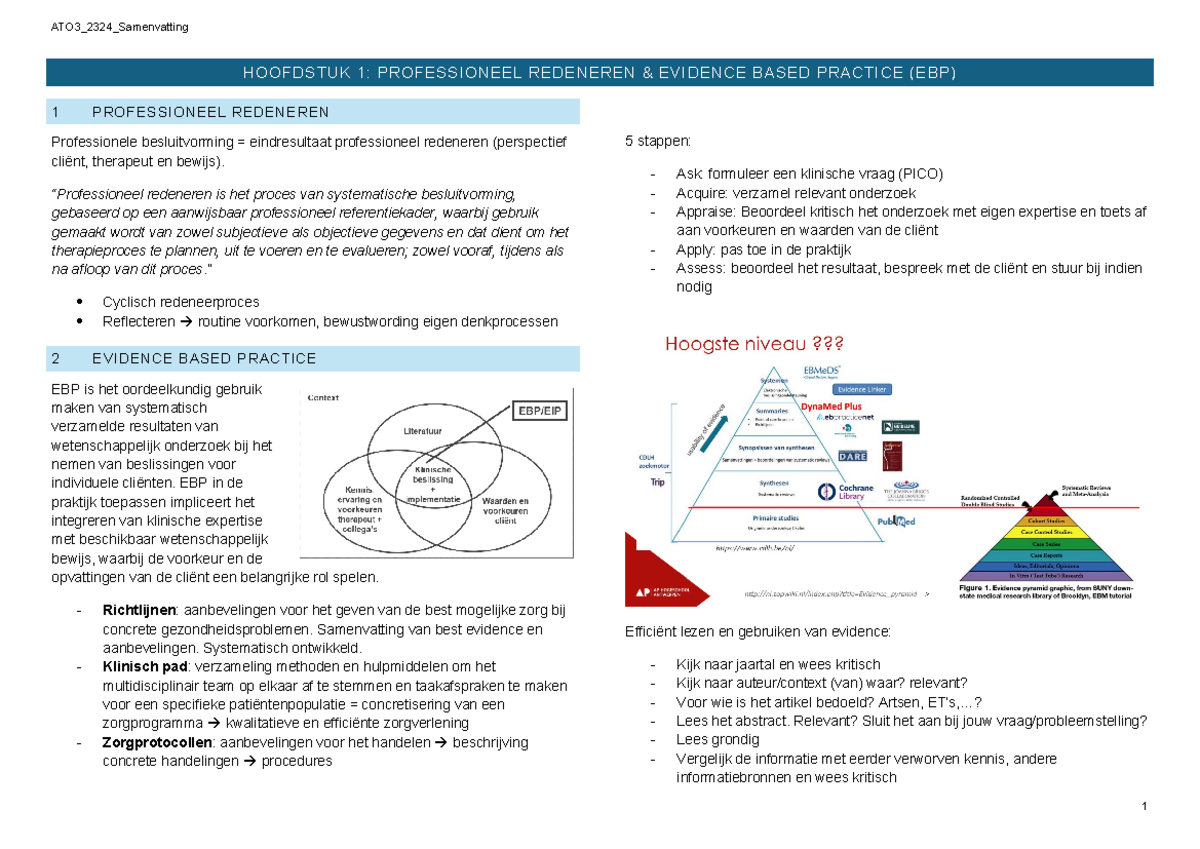 ATO3 2324 Samenvatting - HOOFDSTUK 1: PROFESSIONEEL REDENEREN ...