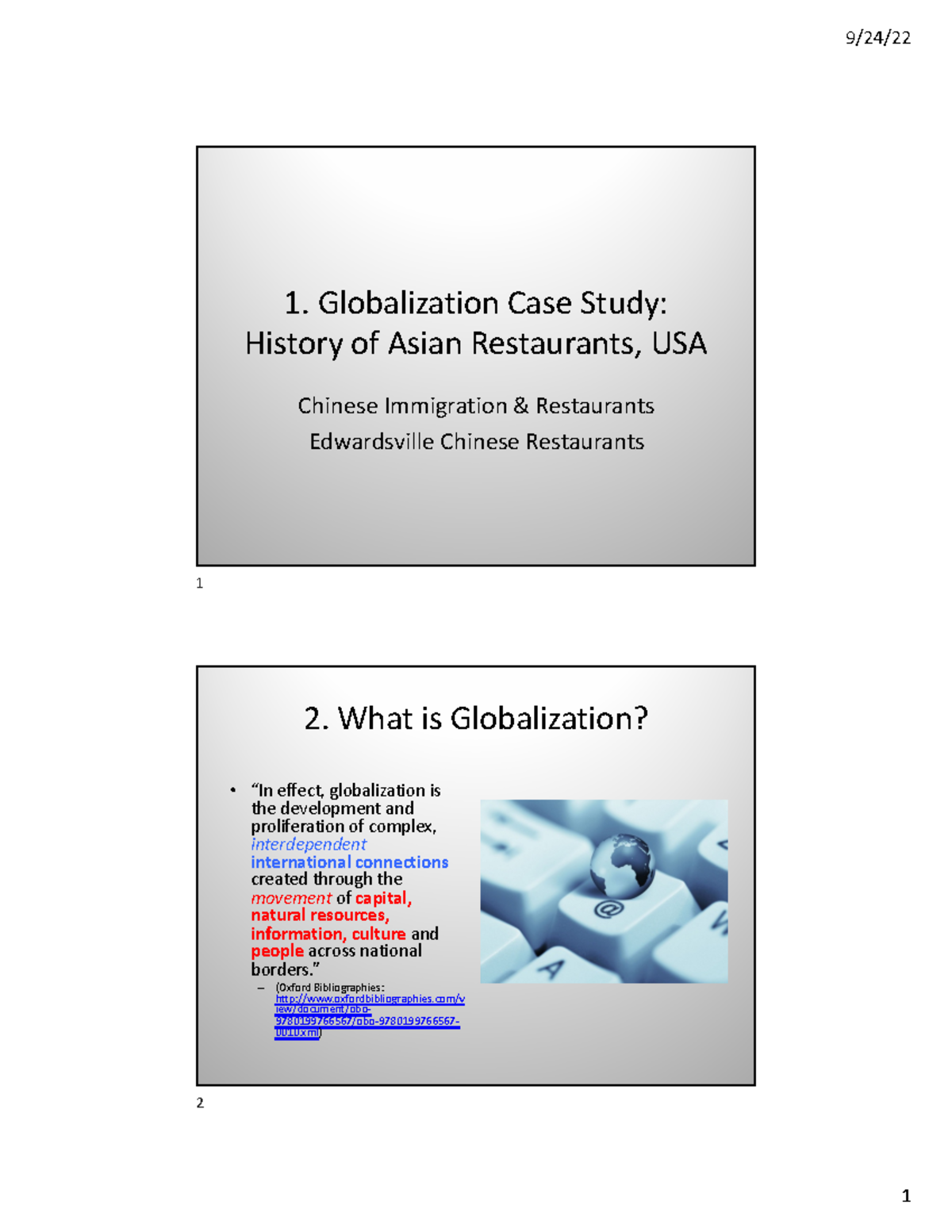 L Globalization Asian Food F22 - 1. Globalization Case Study: History ...