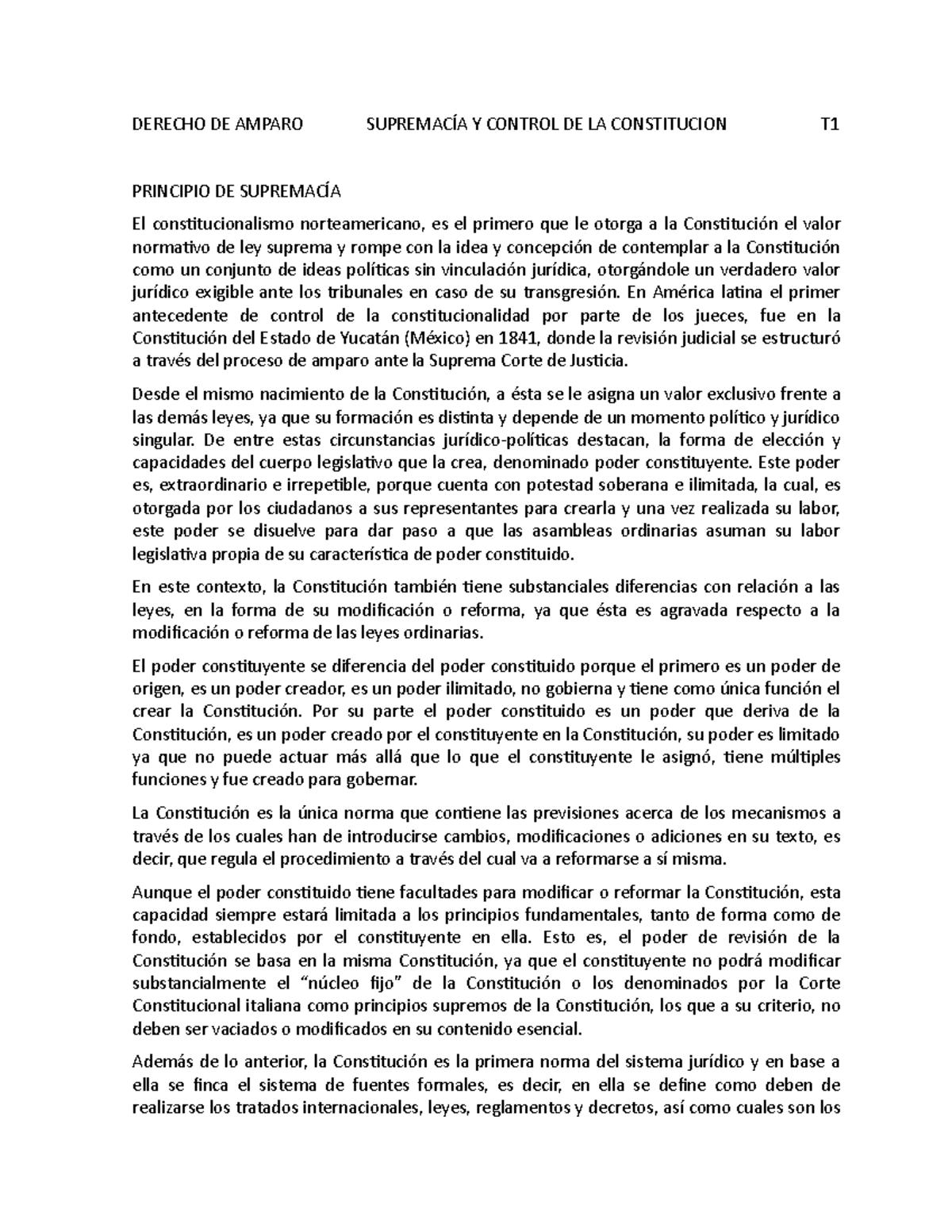 Derecho de amparo tema 1 supremacia y control de la constitucion ...