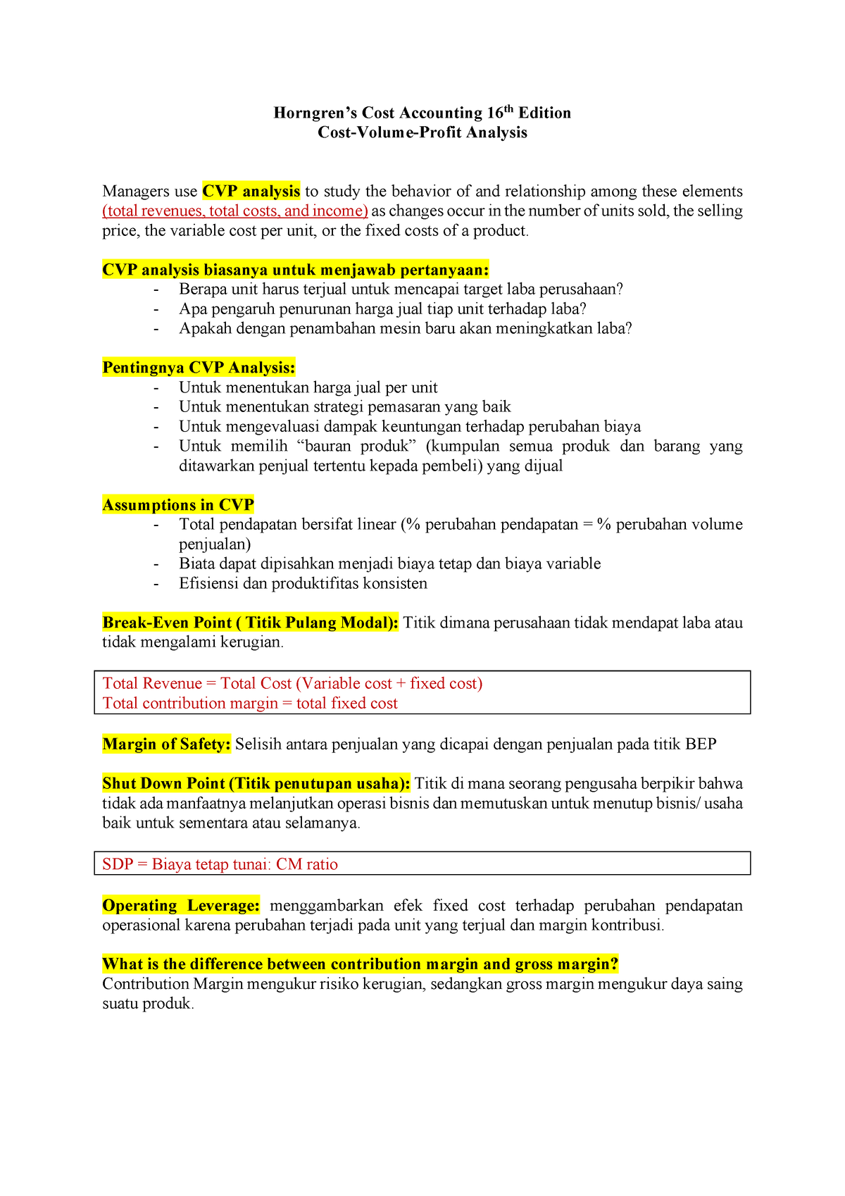 Rangkuman Ch 3 Horngren’s Cost Accounting 16th Edition - Horngren’s ...