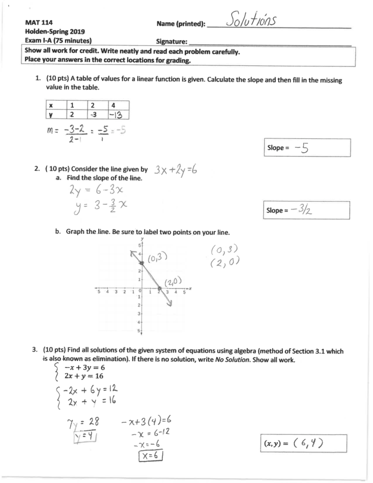 MAT 114 Exam I Solutions MAT 114 Studocu
