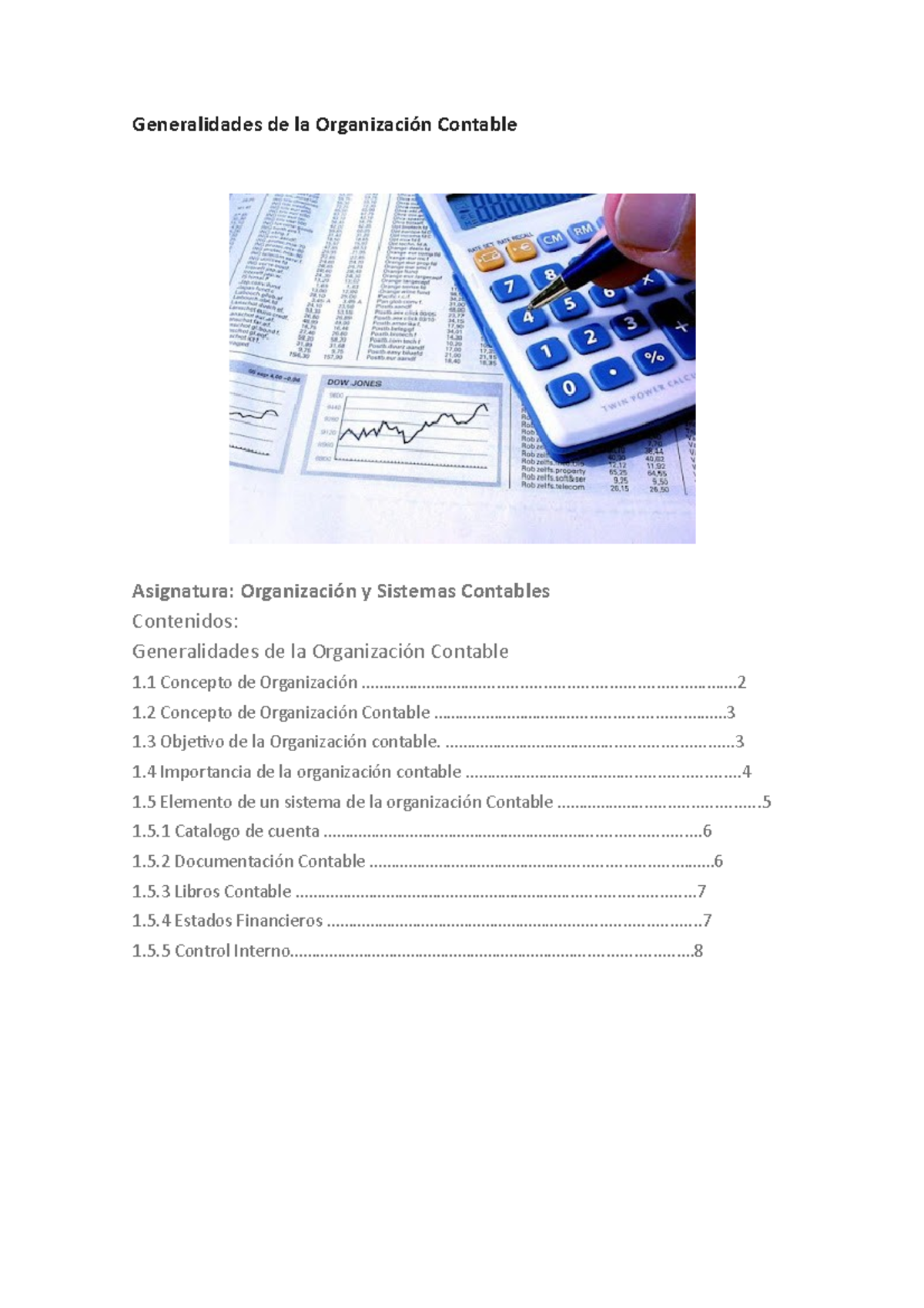 Generalidades de la Organización Contable - Generalidades de la ...