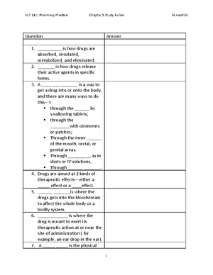 Pharmacy Practice Course Descriptions Course outlines - Course ...