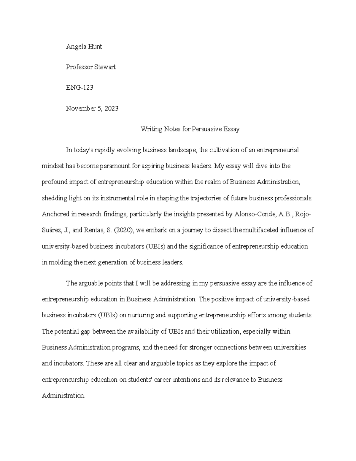 Angela Hunt - Bus210 - Angela Hunt Professor Stewart ENG- November 5 ...