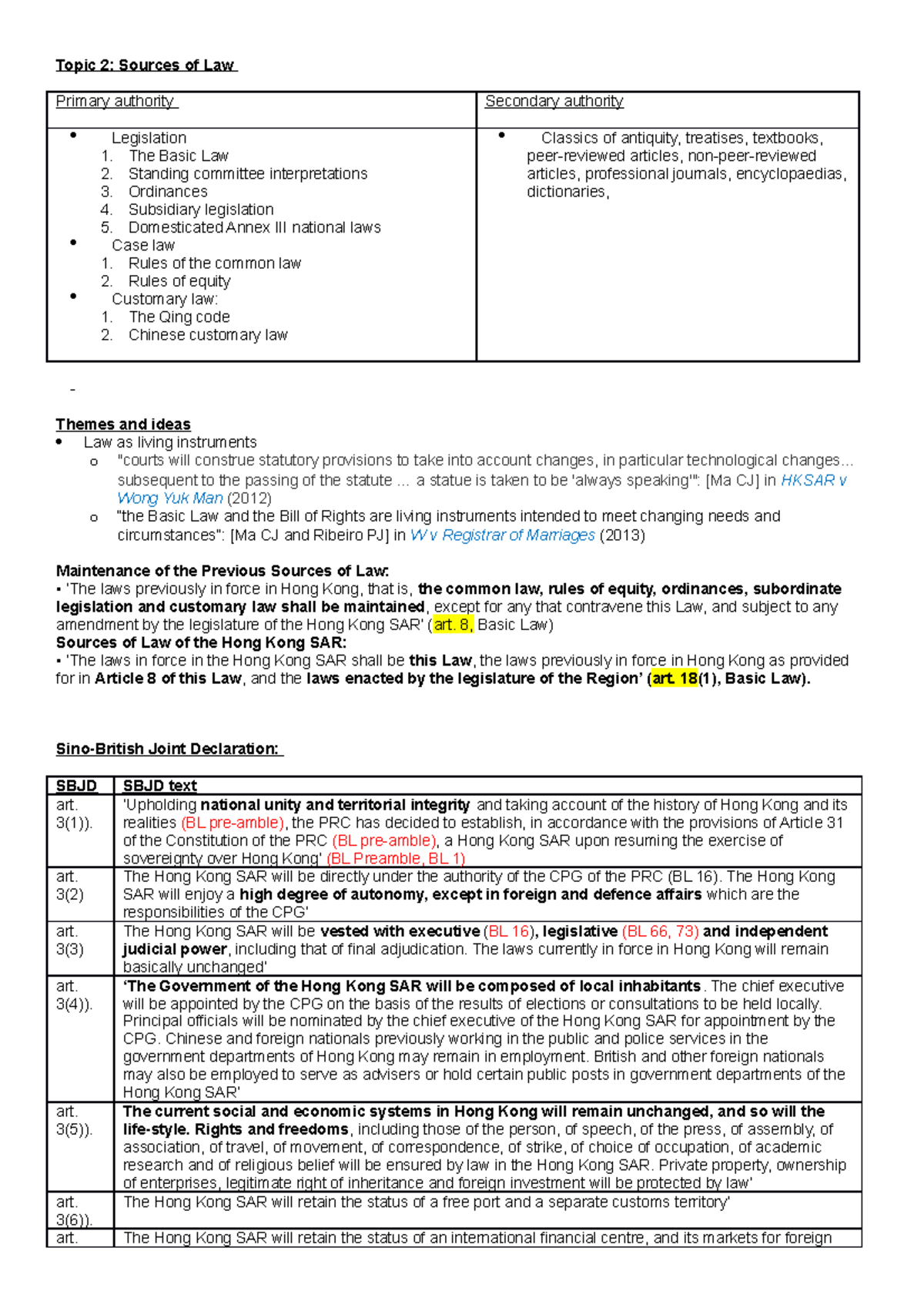 2 Sources - ... - Topic 2: Sources of Law Primary authority Secondary ...