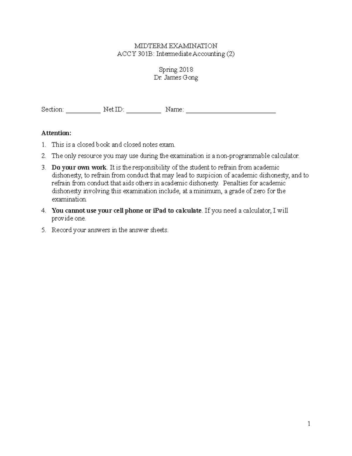 301b practice Midterm Exam 2018 summer solutions v1 - MIDTERM ...