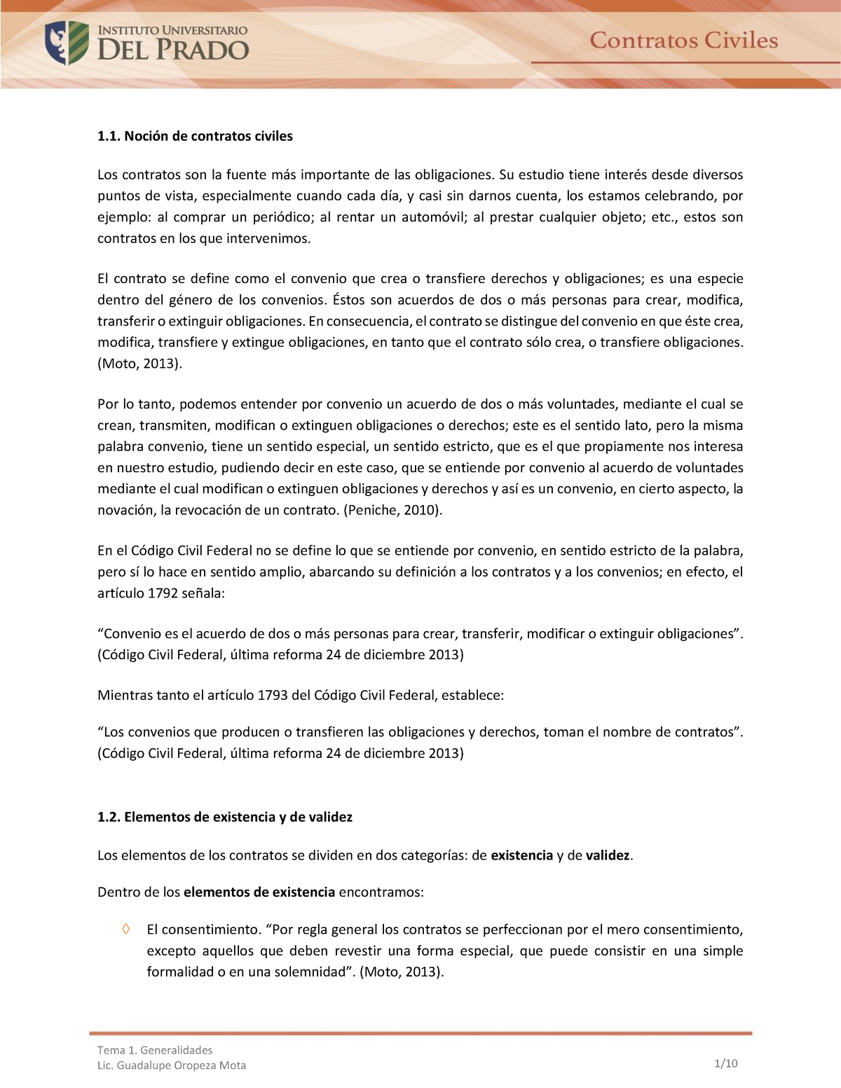 Tema 1 Contratos Civiles - Tema 1. Generalidades Noción De Contratos ...