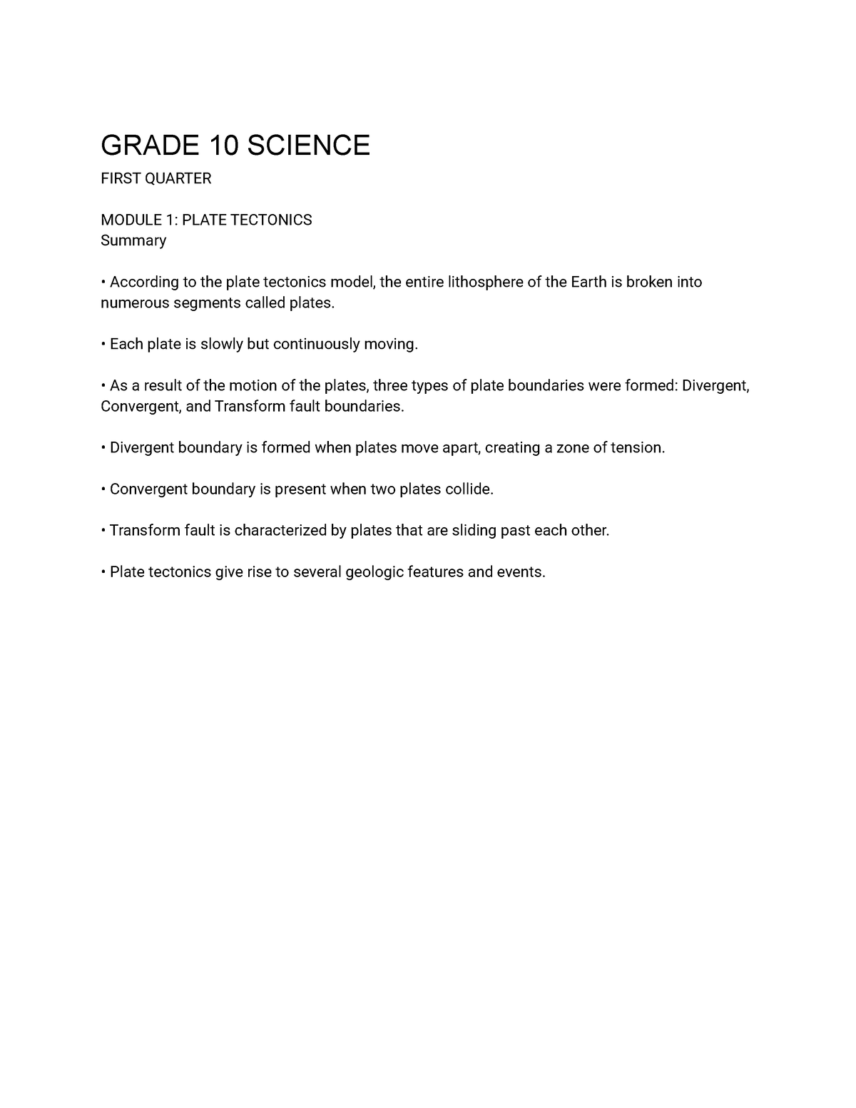 essay about science 10 first quarter