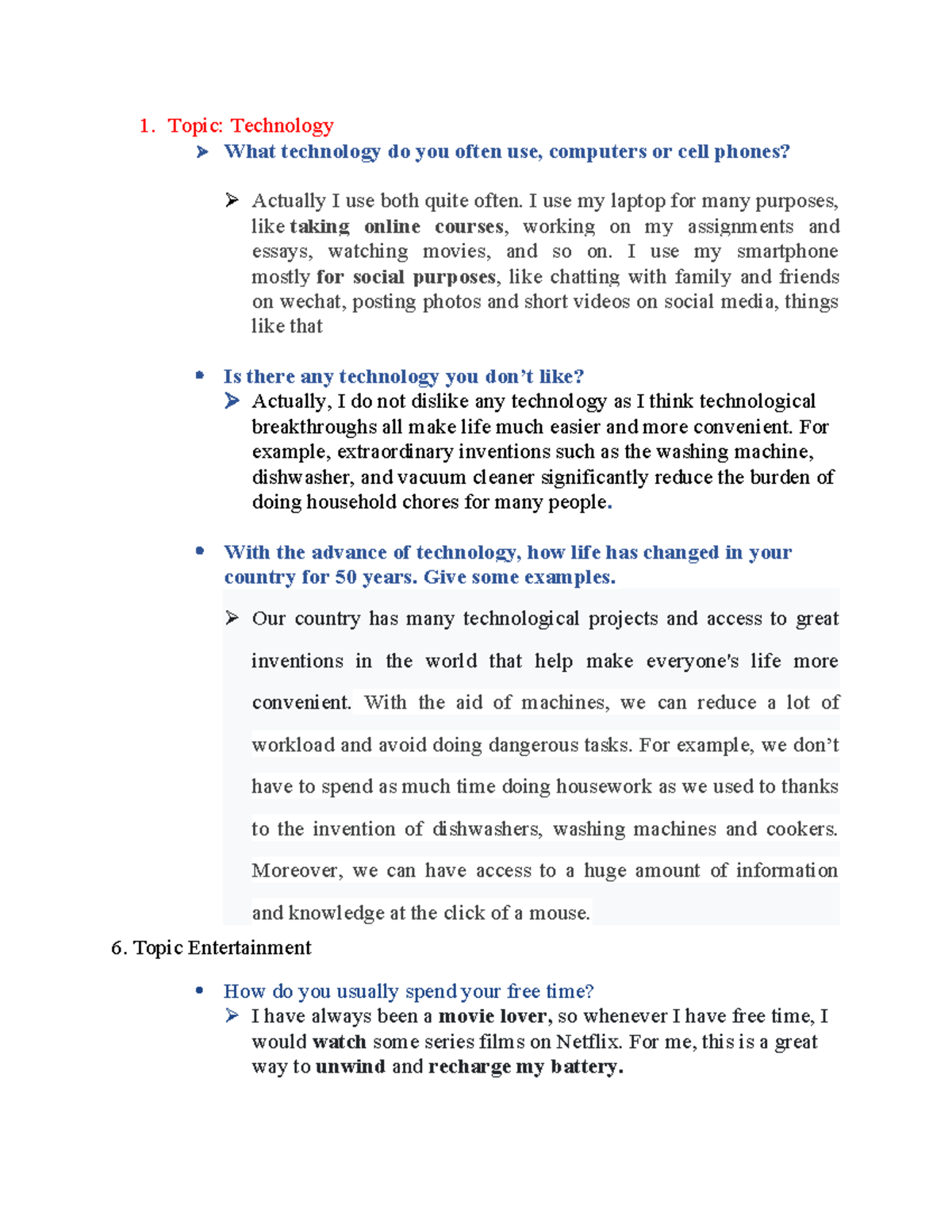 Interview topic technology - Topic: Technology What technology do you ...