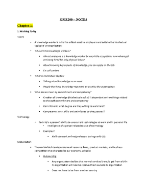Gms lecture 1 notes - GMS200 - Toronto Met - Studocu