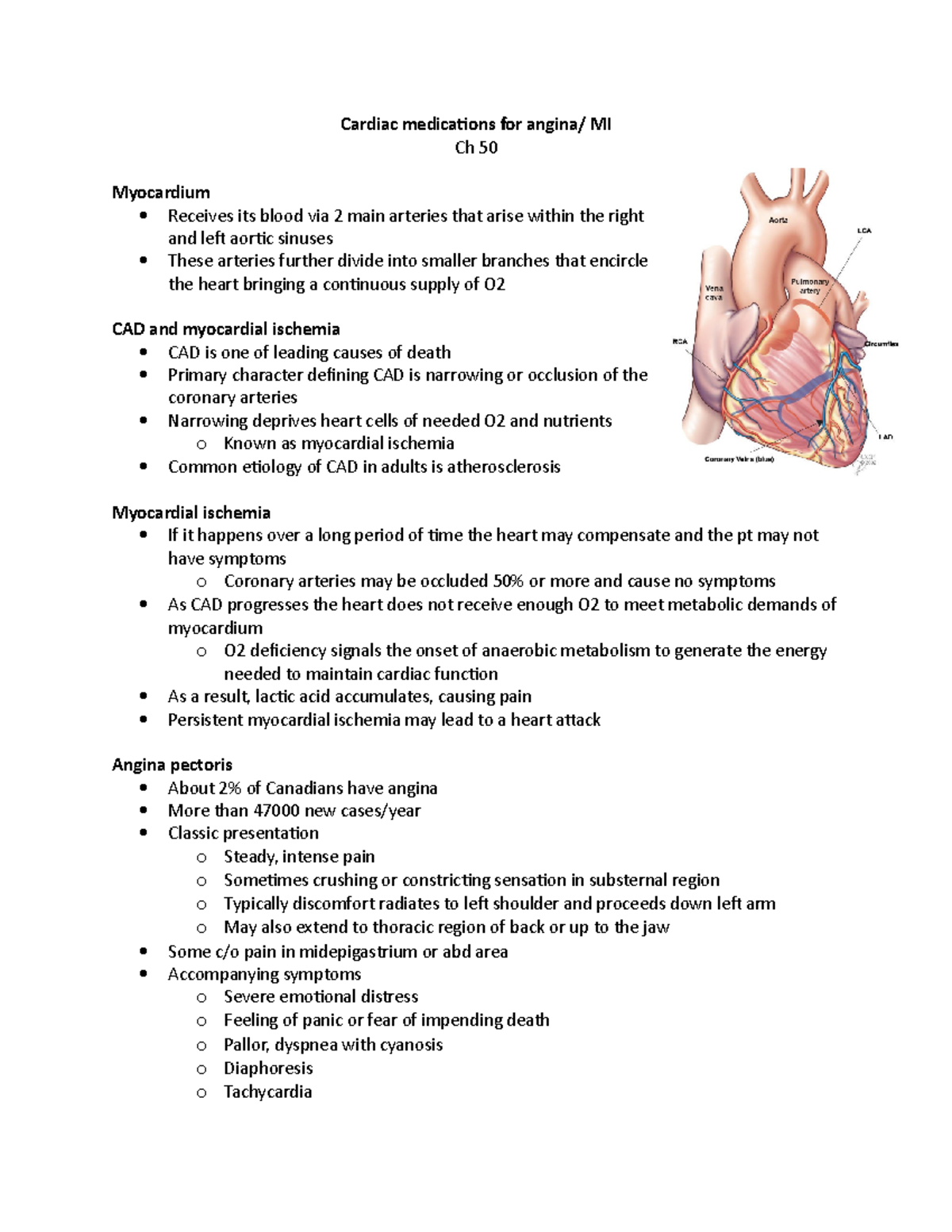 Cardiac medications for angina - Thus lowering BP This reduction in ...