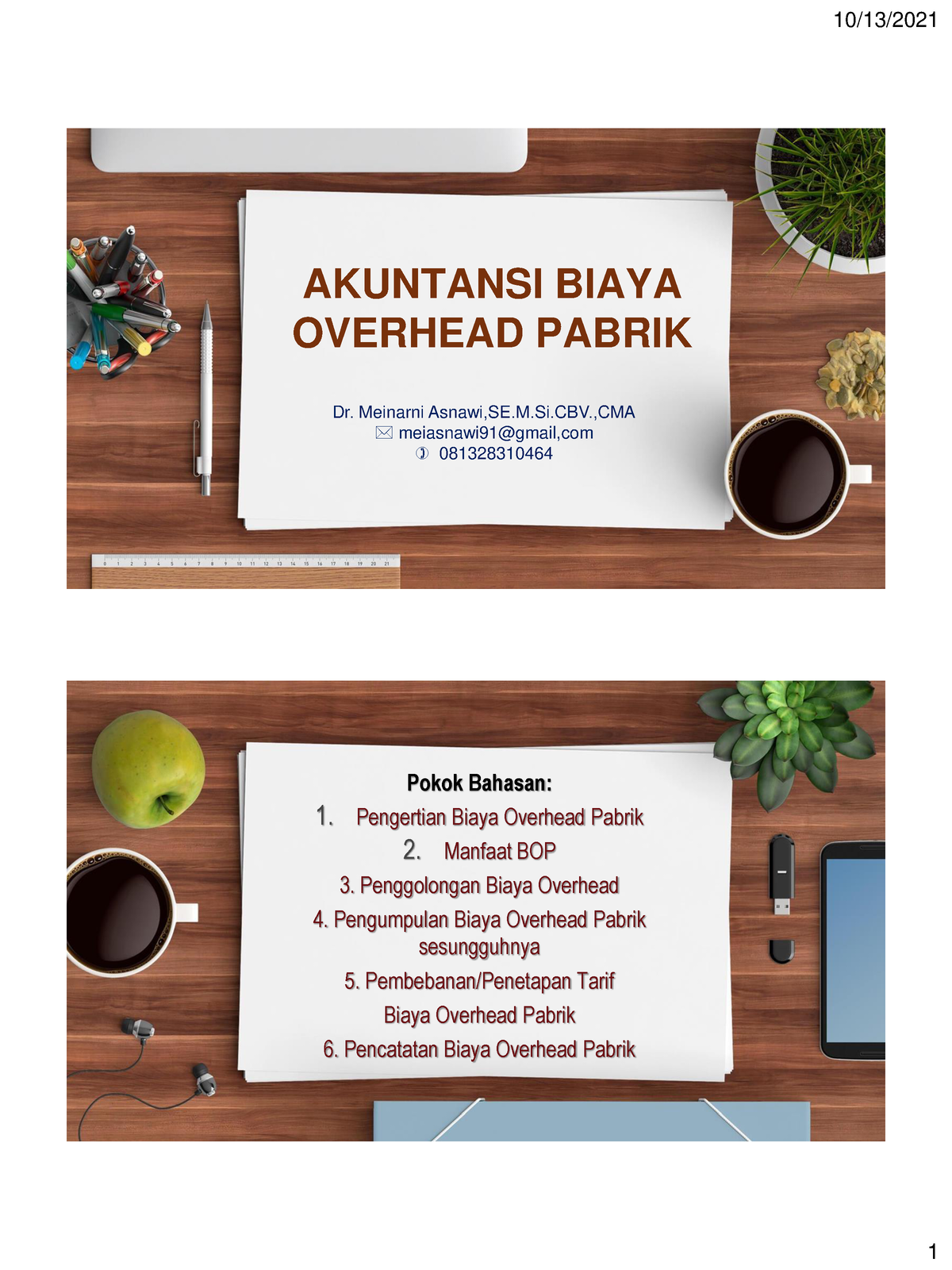 5. Akuntansi Biaya Overhead Pabrik - AKUNTANSI BIAYA OVERHEAD PABRIK Dr ...