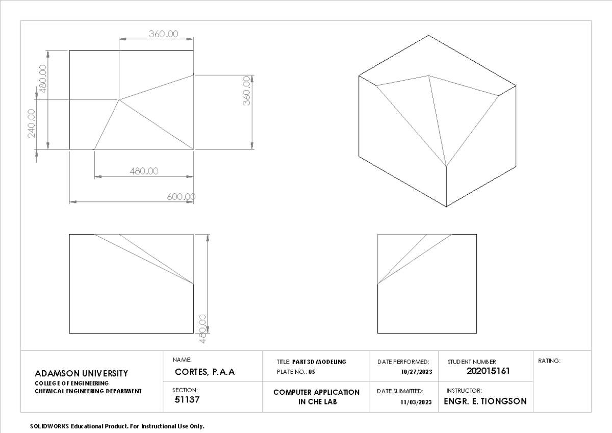 Cortes Assignment 24 - 360. 240. 480. 600. 360. 480. 480. RATING: 11/03 ...