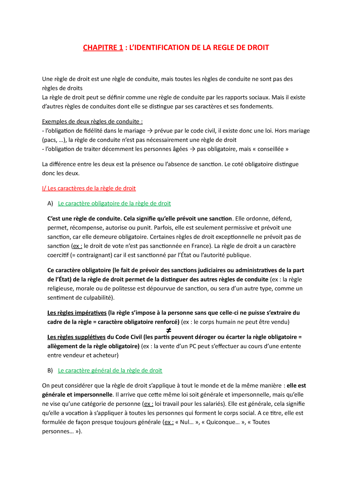 Chapitre 1 Lidentification De La Règle De Droit Chapitre 1 Lidentification De La Regle De 8266