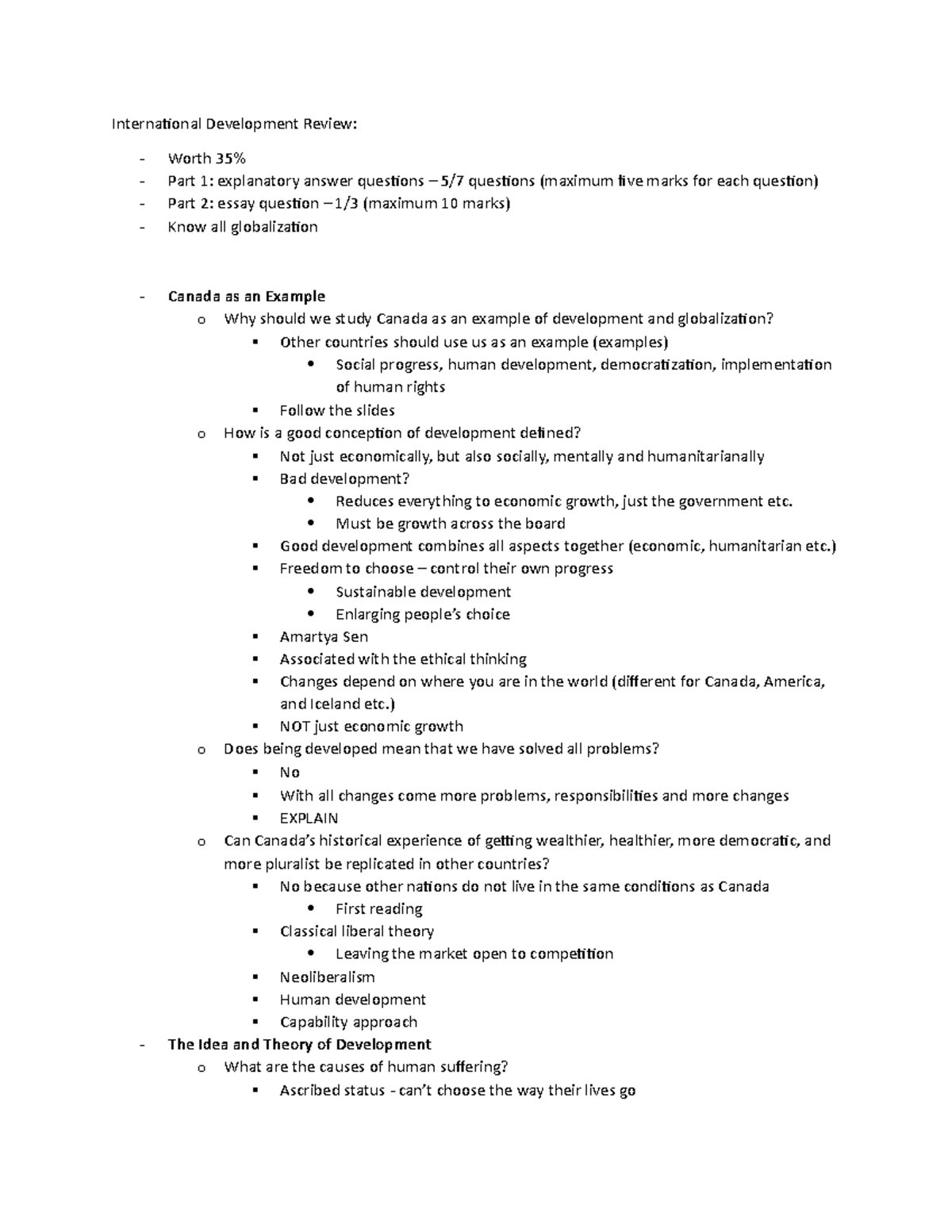 International Development Review - Summary - lecture 1 - 20 ...