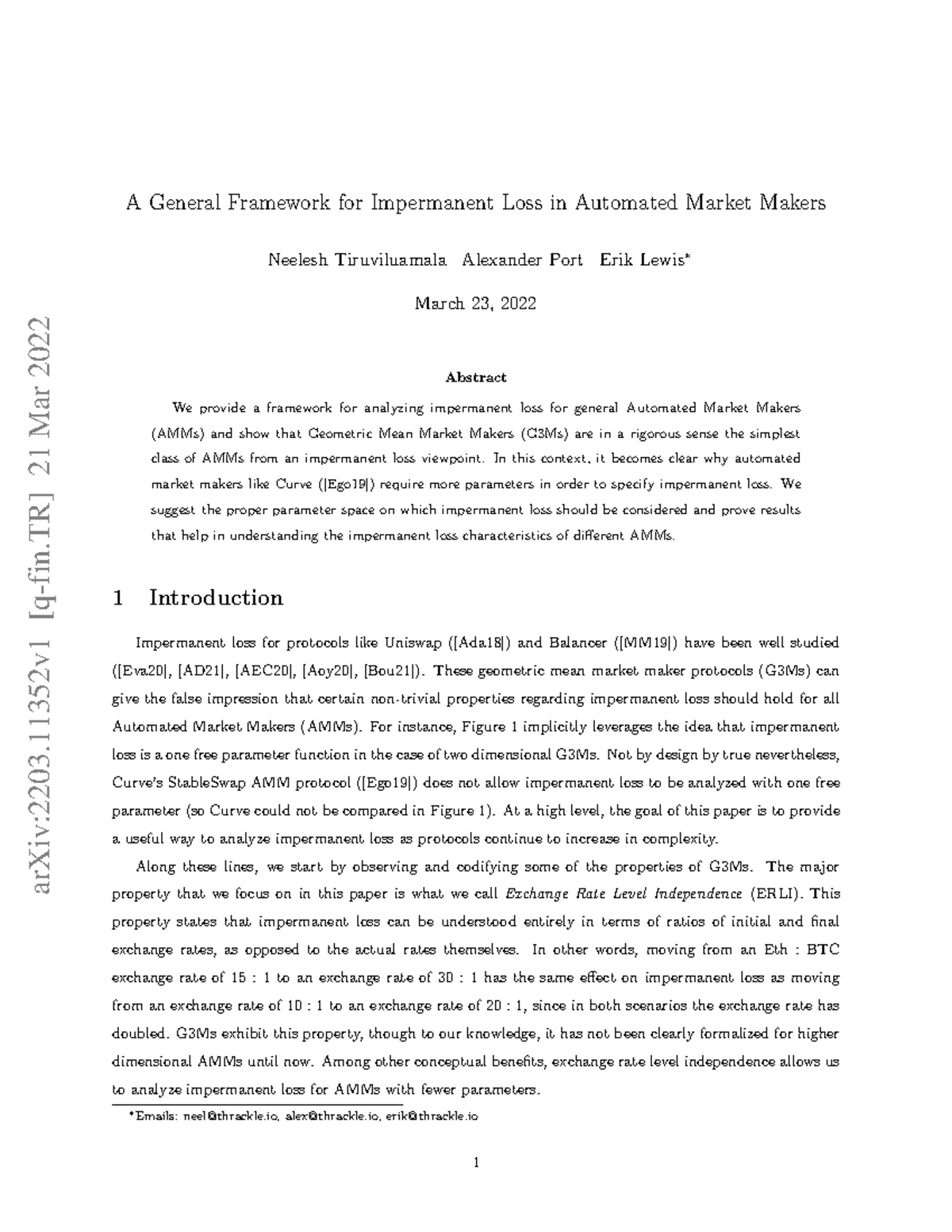 A General Framework for Impermanent Loss in Automa - In this context ...