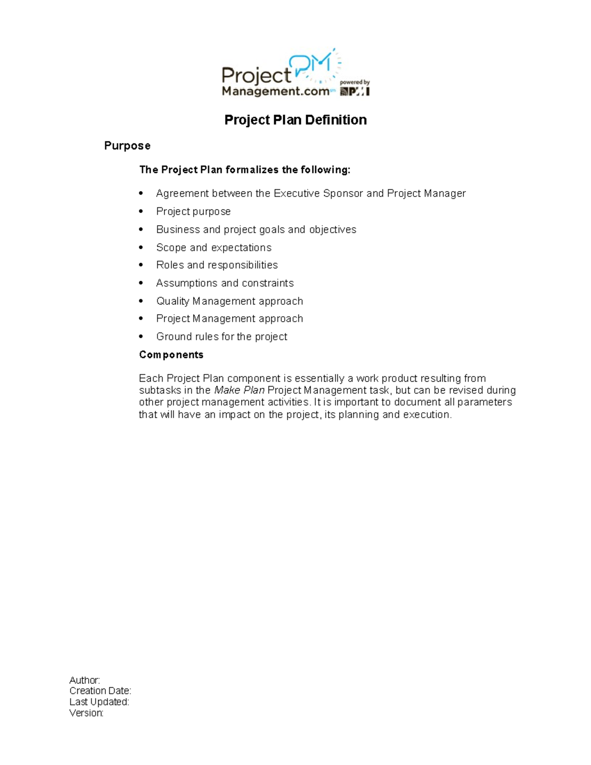 Project Plan Definition 2 Aplcado A La Gestion De Recursos Project