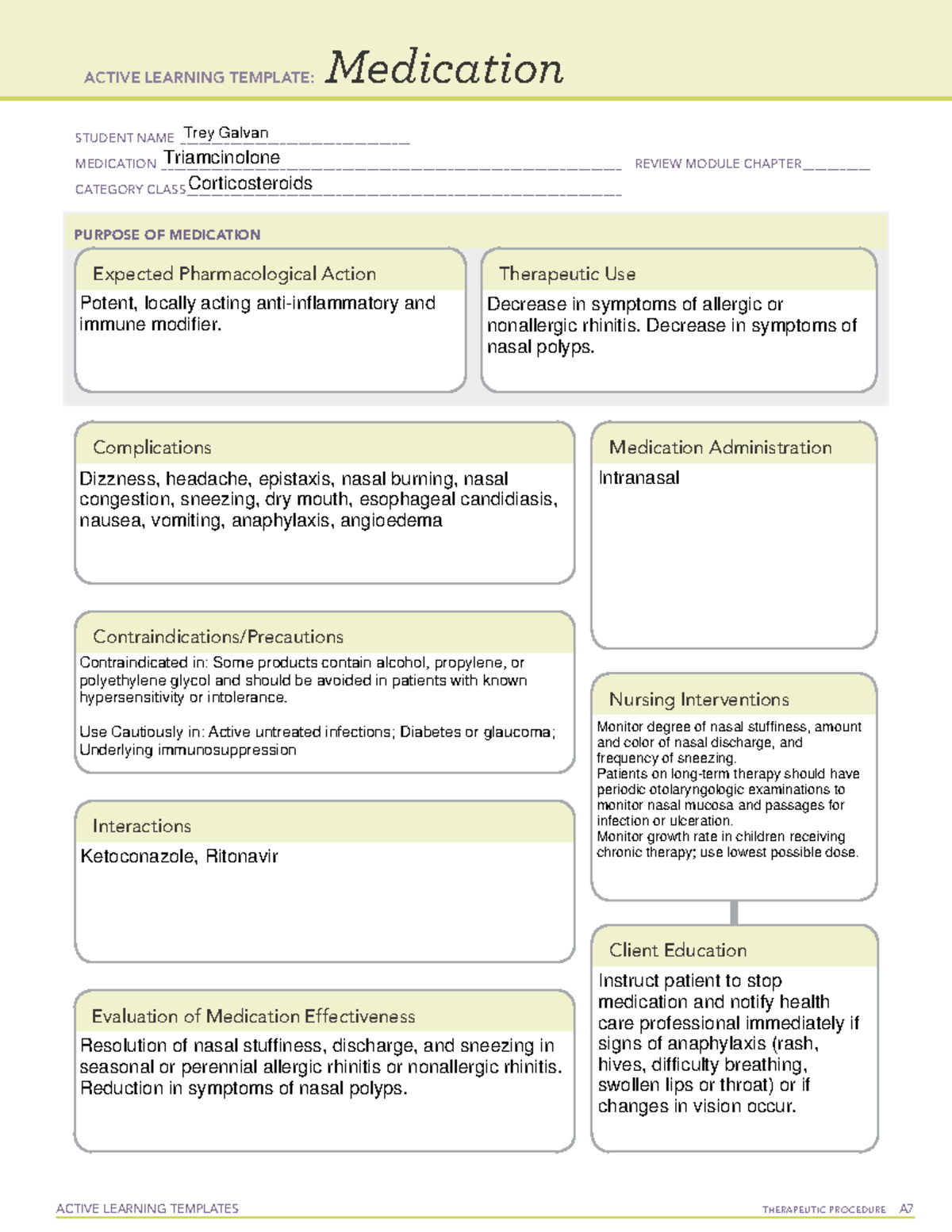 Triamcinolone - Medication - ACTIVE LEARNING TEMPLATES THERAPEUTIC ...